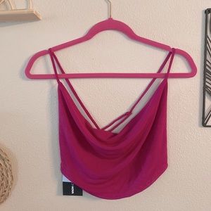 NWT Fashion Nova Drapey Open Back Crop Top